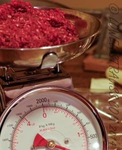 weighing venison