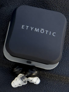 Etymotic GSP-15 electronic earplugs and storage box